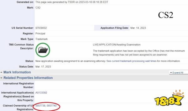 V社在美国申请“CS2”商标 与反恐精英品牌相关联