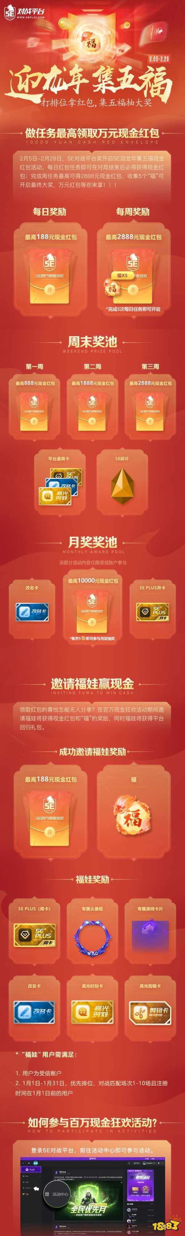 电竞人的五福新玩法，5E对战平台这波杀疯了