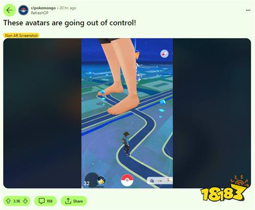 《宝可梦 GO》新补丁生BUG 玩家角色变身“巨型宝可梦”